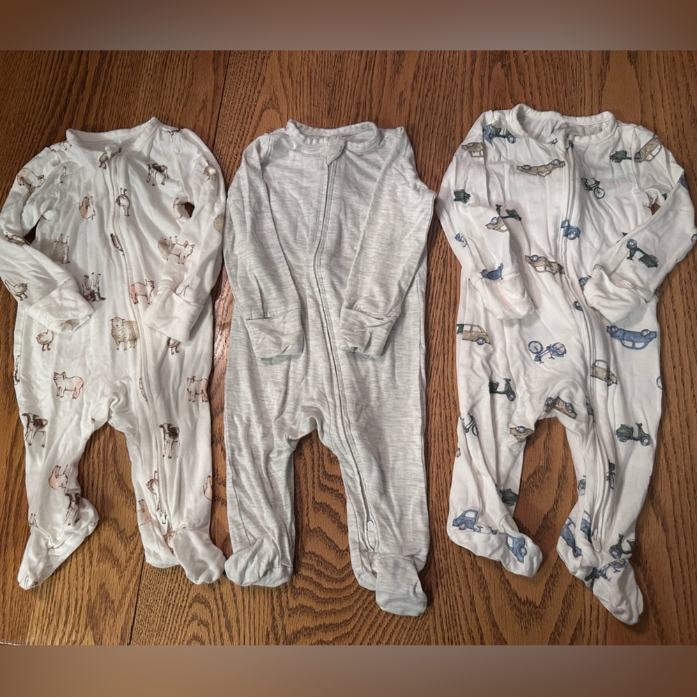 3 Carter's Purely Soft Two Way Zip Onesies
